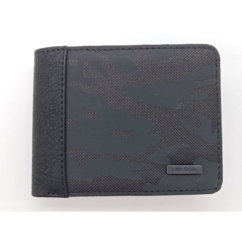 กระเป๋าสตางค์ Bifold PU ลายพรางสไตล์ลำลองสำหรับผู้ชาย