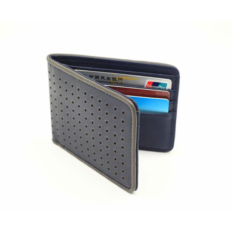 Small Holes Punched Slim Wallet สำหรับผู้ชาย